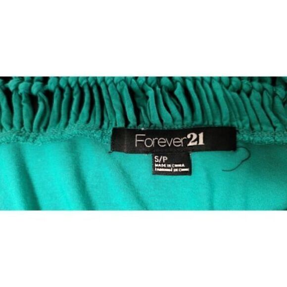 Forever 21 Empire Waistline Sleeveless Green Top Size S/P - Picture 8 of 8